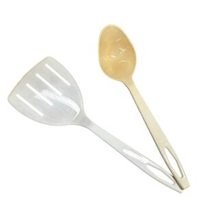 VTG Tailor Made 4‎ Slotted Spatula and Ladle Set Dipper Spoon White Almond Lot